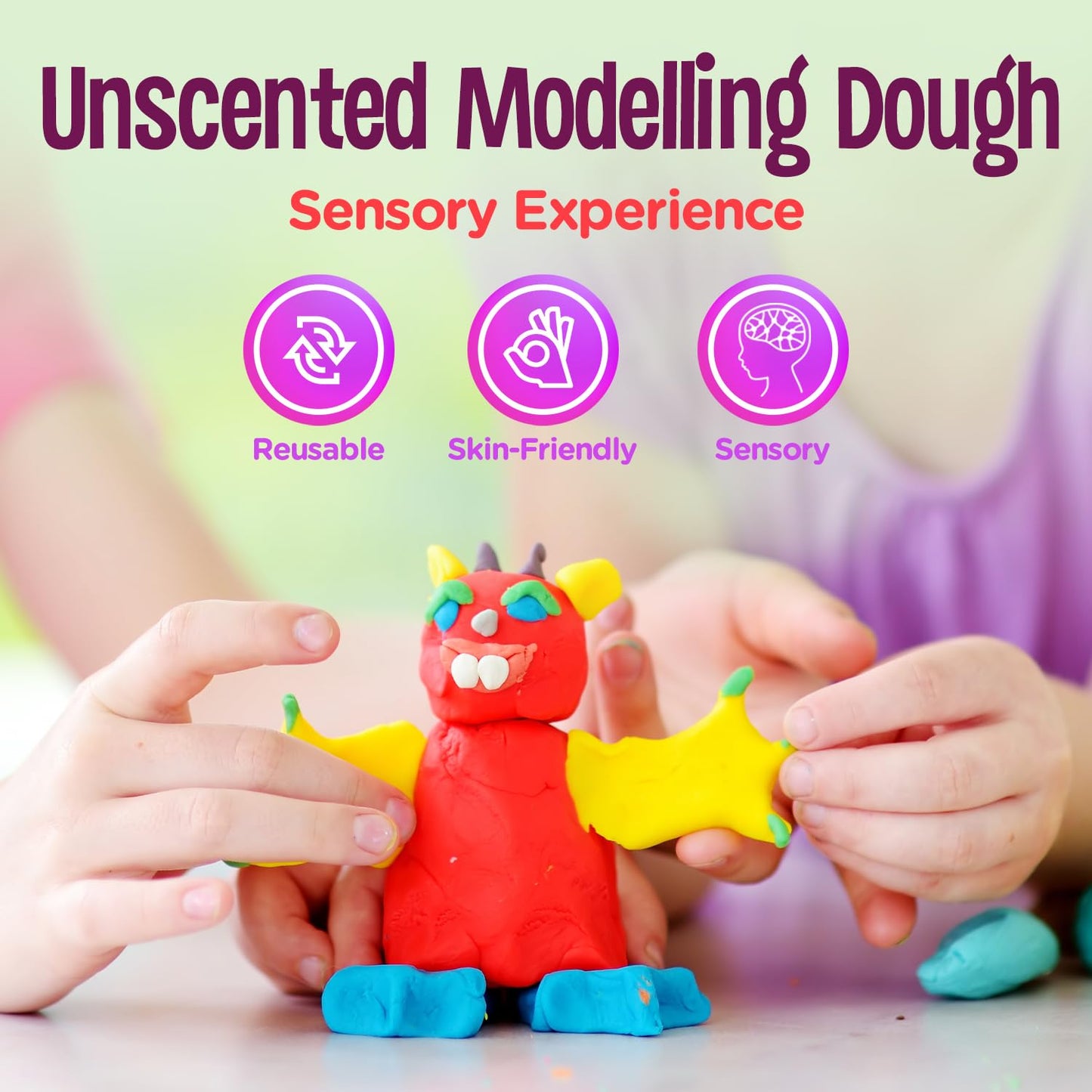 Hygloss Play Modeling Dough - 3lb Unscented Non-Toxic Arts & Crafts - Pink - Safe for Kids - Model 48309