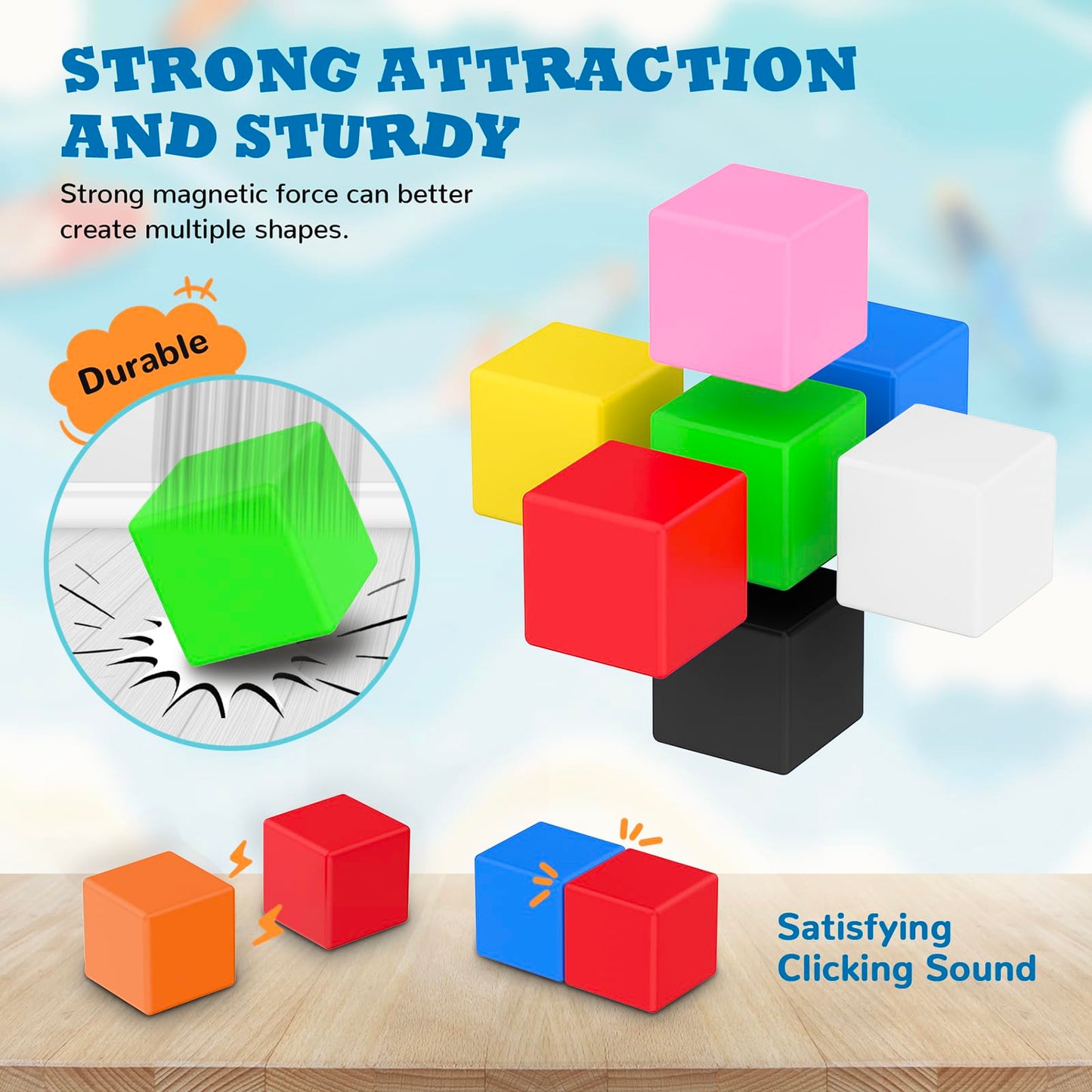 Romds 64 Pcs Magnetic Blocks Toddler Toys Sensory Toys Magnetic Building Blocks Toys For Toddlers 3 4 5 6 7 8+ Years Old Boys Girls