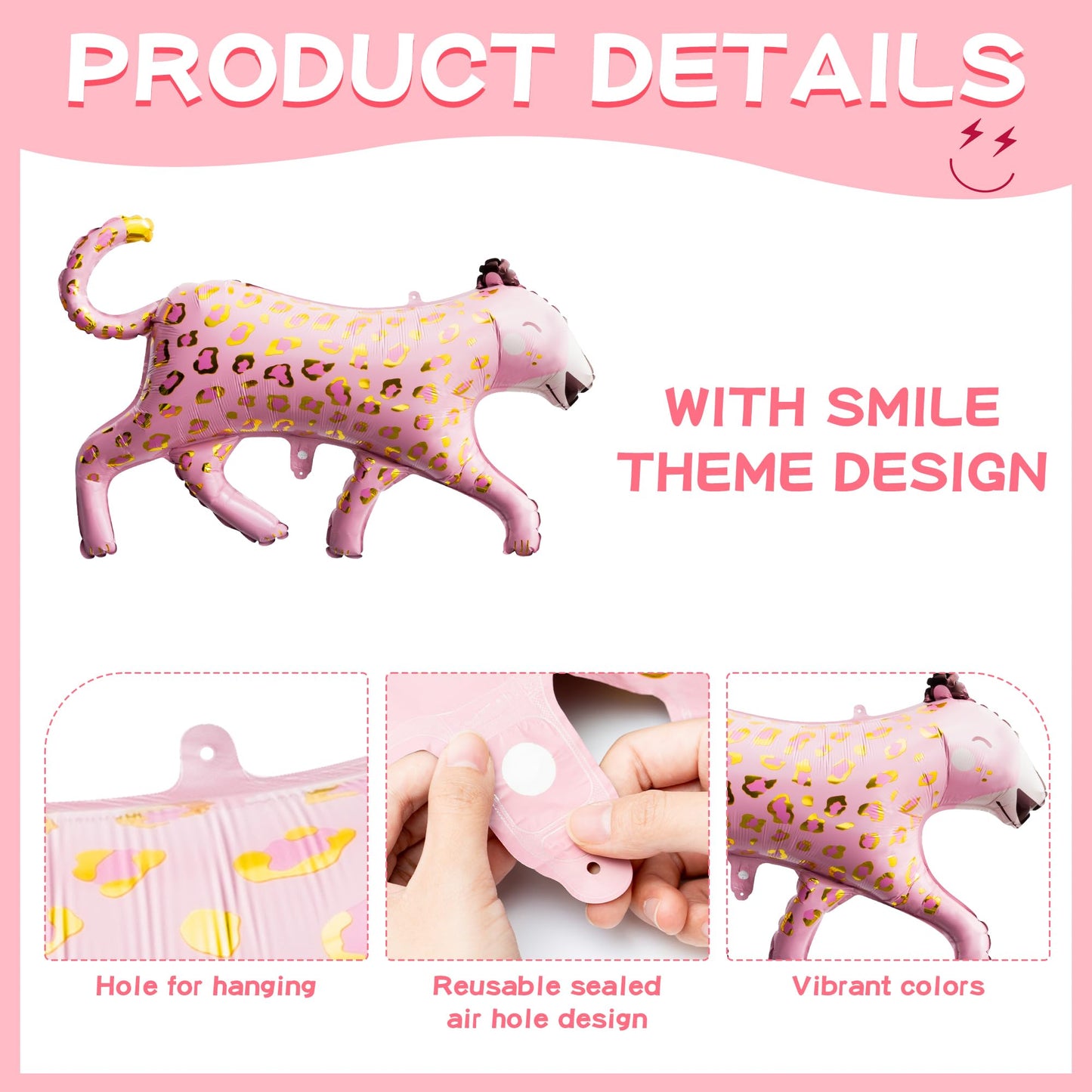 Wood Homing 8Pcs 18 Inch Smile Party Preppy Helium Balloons Pink Smile Face Helium Balloons Smile Face Theme Birthday Party Deco