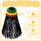 Geyoga Rasta Hat With Long Black Hair Funny Rasta Wig Beanie Jamaican Dreadlocks Wig Hat For Children'S Costume Headwear Accesso