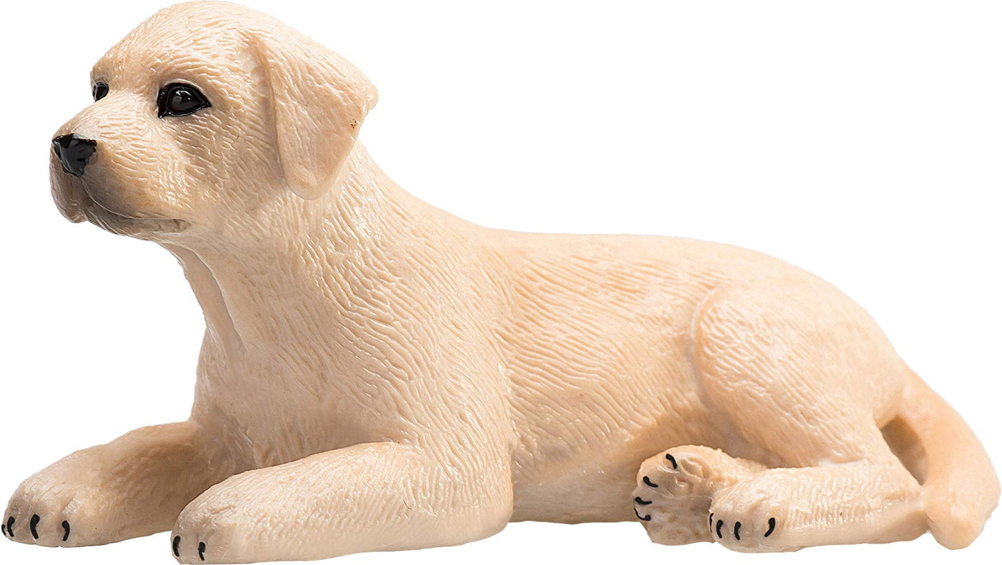 Mojo Yellow Labrador Puppy Realistic Domesticated Animal Hand Painted Toy Figurine