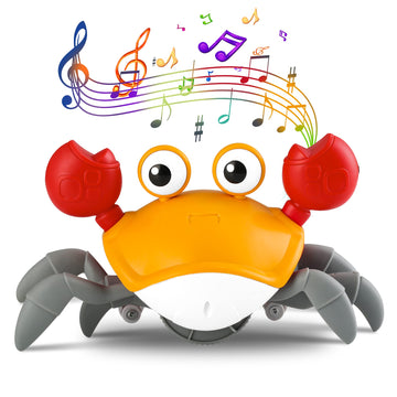 Hirger Crawling Crab Baby Toy: Tummy Time Toys For Infant 3 6 9 12 18 Months - Walking Dancing Crab For Toddler 1 2 3 4 Year Old - Music Birthday Gifts For Girls Boys 3-36 Months
