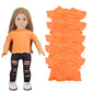 AugFrog 5 Pcs 18 Inch Doll T-Shirts, Summer Outfit Doll Clothes Accessories - Short Sleeve Classical Tees (Orange)