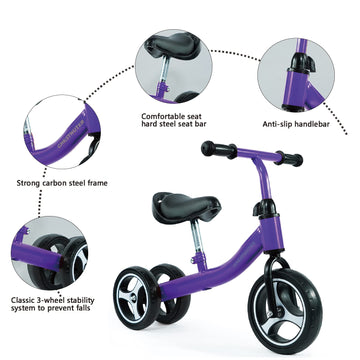 Chestnuter Baby Balance Bike, 1 2 3 Year Old Gifts, Ride On Toys For 1 Year Old, Best First Birthday Gift, Toddler Bike With 3 Wheels No Pedal (Purple)