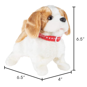 Happy Trails Interactive Plush Puppy Toy- Battery Operated Dog That Walks, Barks and Does Back Flips, Soft and Snuggly Fur, Stuf