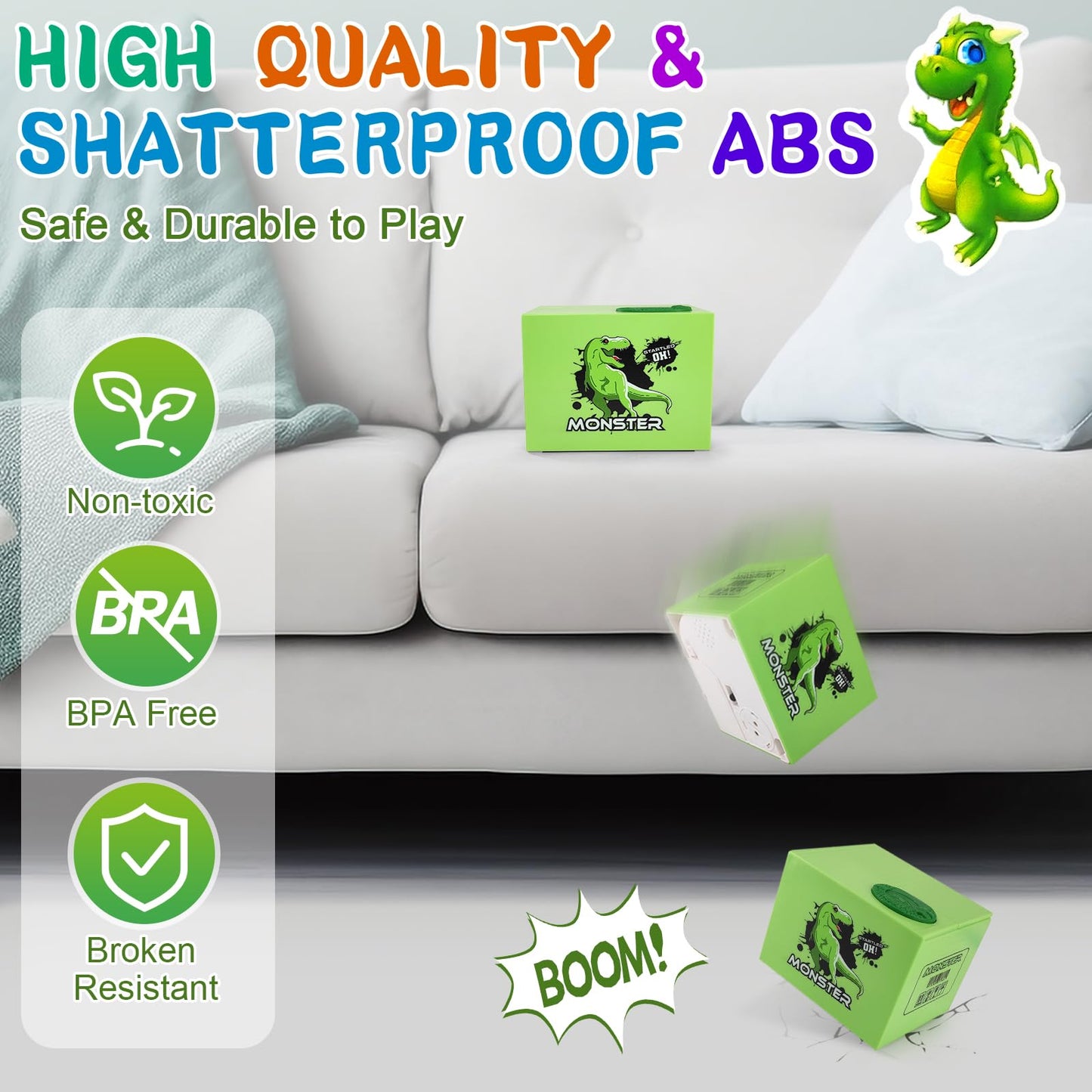 Piggy Bank For Kids, Fnny Money Coin Bank For Boys And Girls, Dinosaur Piggy Banks With Diy Stickers For Toddler Kids, Christmas