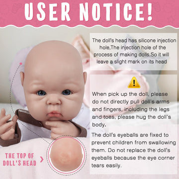 Vollence 19 Inch Full Silicone Reborn Realistic Lifelike Baby Doll - Girl
