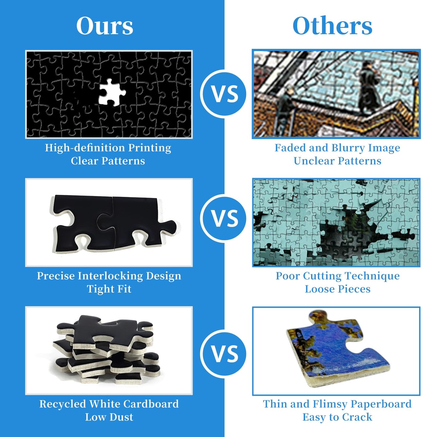 CHengQiSM 1000 Piece Jigsaw Puzzle - Solid Black Cardboard for Adults, Model: CHengQiSM[number]