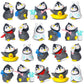 Macarrie 20 Pcs Penguin Figurines Cute Penguin Characters Toys Penguin Figures Cake Toppers Decorations Winter Small Penguin Fig