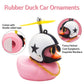 Wonuu Pink Duck Car Dashboard Decorations - Rubber Duck Car Ornaments With Propeller Helmet Sunglasses And Gold Chain (Star-Pink