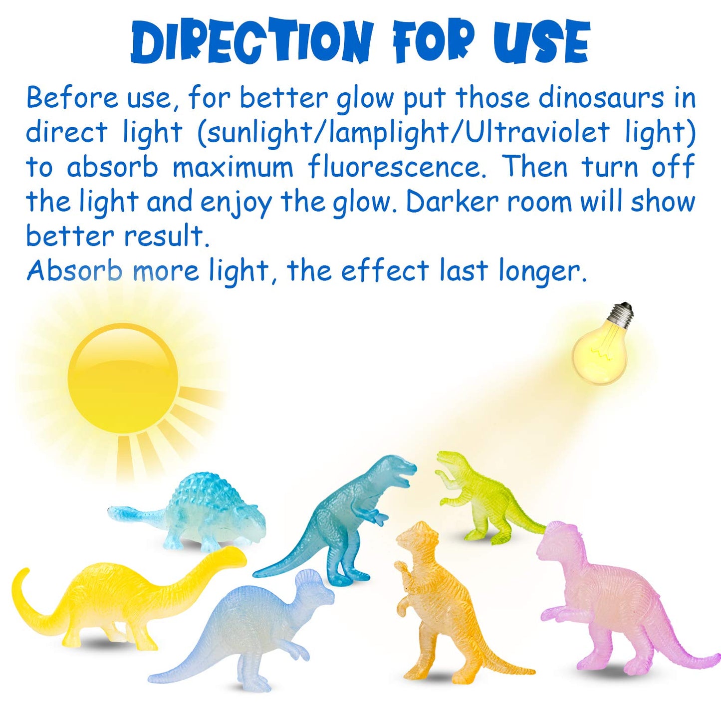 48Pcs Glow In Dark Mini Dinosaur Figures Easter Eggs Fillers Birthday Party Favors Supplies Dino Cupcake Toppers Pinata Goodie Bags Stuffers Classroom Prizes Treasure Box Trinkets Bulk Toy Kids Gifts