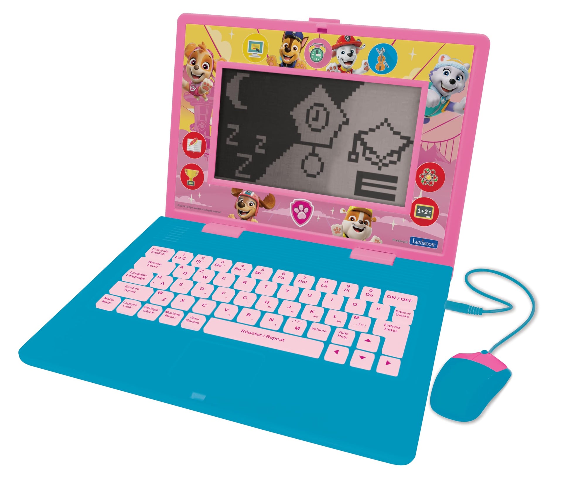 Lexibook, Paw Patrol, Bilingual and Educational Laptop Spanish/English, Toy for Children, 170 Activities to Learn, Play Games an