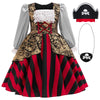 Adreit Girls Pirate Costume Buccaneer Princess Dress Up For Kids With Accessories Halloween Cosplay Party Outfit