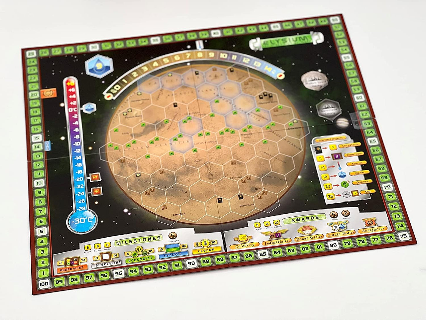 Stronghold Games Terraforming Mars: Hellas Elysium Expansion - Strategy Board Game, Cardboard, Tan, Model STG07200