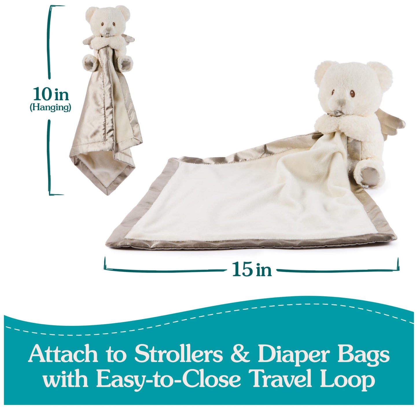 GUND Baby Angel Bear Lovey, Spiritual Teddy Bear Lovey Made from Recycled Materials, Plush Lovey Blanket for Babies and Newborns