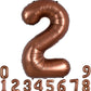 Toniful 40 Inch Coffee Brown Large Numbers Balloon 0-9 Birthday Party Decorations,Big Chocolate Number 2 Foil Balloon Digital 2