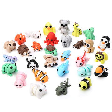 Gencokok 30PCS 3D Printed Animals Set  1.96In Mini 3D Printed Animals  Animal Figurines Exquisite Cute Pocket Pets Toy  Cute Articulated Flexible Fidget Toy for Desk Decoration  Party Favors