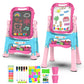 Amagoing Easel for Kids, Adjustable Standing Art Easel for Toddler, Double Chalk Drawing Board with Painting Accessories, Birthd