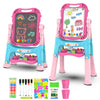 Amagoing Easel for Kids, Adjustable Standing Art Easel for Toddler, Double Chalk Drawing Board with Painting Accessories, Birthd