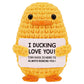 Rivanoer Easter Basket Essentials,Inspirational Crochet Positive Duck,Birthday Gifts For Women Cute Handmade Potato Knitted Duck Toy With Positive Card Cheering I Love You