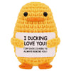 Rivanoer Easter Basket Essentials,Inspirational Crochet Positive Duck,Birthday Gifts For Women Cute Handmade Potato Knitted Duck Toy With Positive Card Cheering I Love You