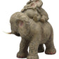 Ebros Wildlife Elephant Father And 2 Calves On Piggyback Playing Statue 10.5' Tall Resin Safari Elephants Family Figurine Sculpture Decor Gifts