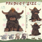 Xyhqyb Highland Cow Stuffed Animal, 5 In 1 Realistic Highland Cattle Plush Toy Scottish Highland Cow With 4 Cuddly Little Cattle