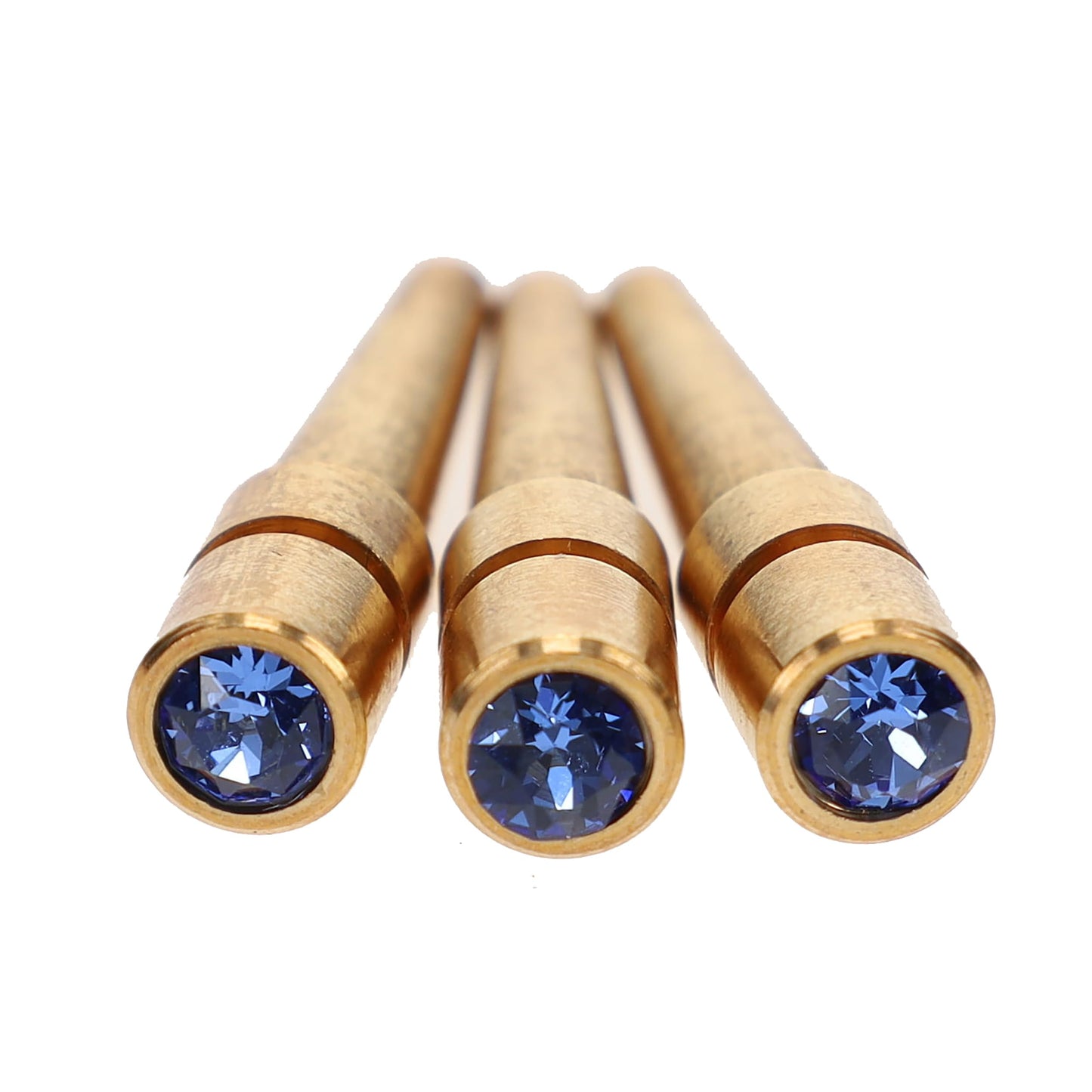 WE Games Brass Cribbage Pegs with Austrian Crystals - Set of 3 - Saphire Blue
