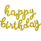 Toniful Gold Happy Birthday Balloons Banner,Cursive Happy Birthday Balloons Gold Birthday Decorations Gold Mylar Foil Birthday B