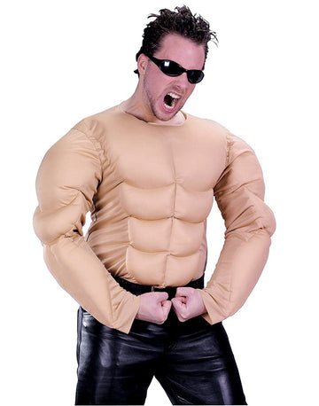 Fun World Men'S Muscle Shirt Halloween Costume, Beige, Medium