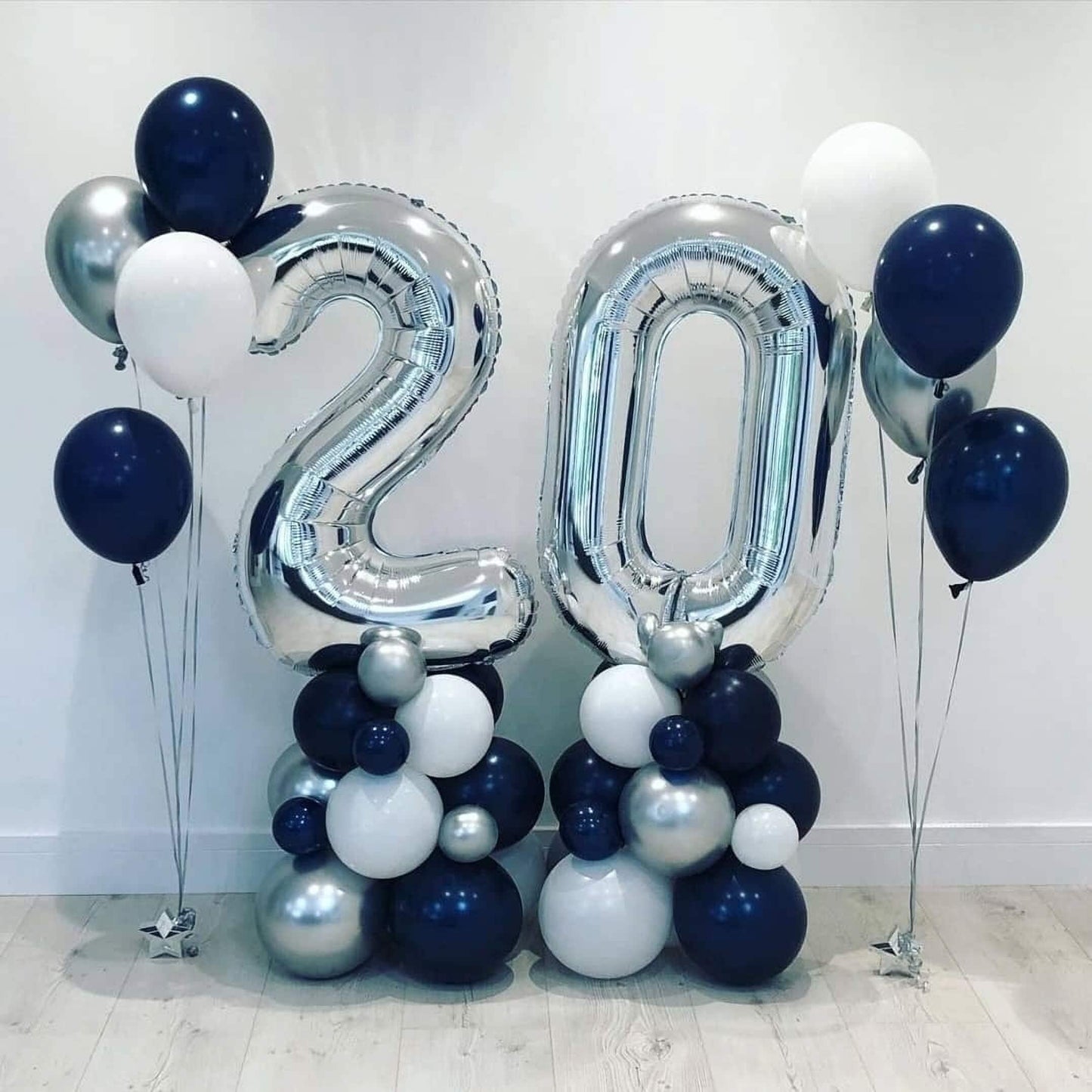 40 Inch Silver 20 Number Balloons Giant 20 Balloons Silver Birthday 20 Balloons 20Th Birthday Anniversary Party Decorations Supp