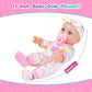 12 Inch Baby Doll Crib Playset with Dolls Clothes and Accessories Including Soft Sleep Bassinet Bed  Bottles  Nipple  Eye Mask  Slippers  Blanket  Pillow  Gift Idea for Ages 3+