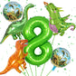 Dinosaur Balloons 8Th Birthday Decorations, Dinosaur Birthday Party Decorations With Giant Inflatable Dino Balloons 40 Inch Helium Foil Mylar Number 8 Balloons For Dino Theme Birthday Party Decoration