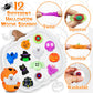 Adisher Halloween Party Favors,12Pcs Mochi Squishy 12Pcs Halloween Building Blocks and 24Pcs Pumpkin Boxes, Halloween Goodie Bag