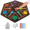 Medikaison Extra Large 23.6 Inches Wahoo Marble Board Game 4 And 6 Players 2 Sided Painted Thicken Wood Board Perfect Game For Family Friends Party (Brush Paint Burn)