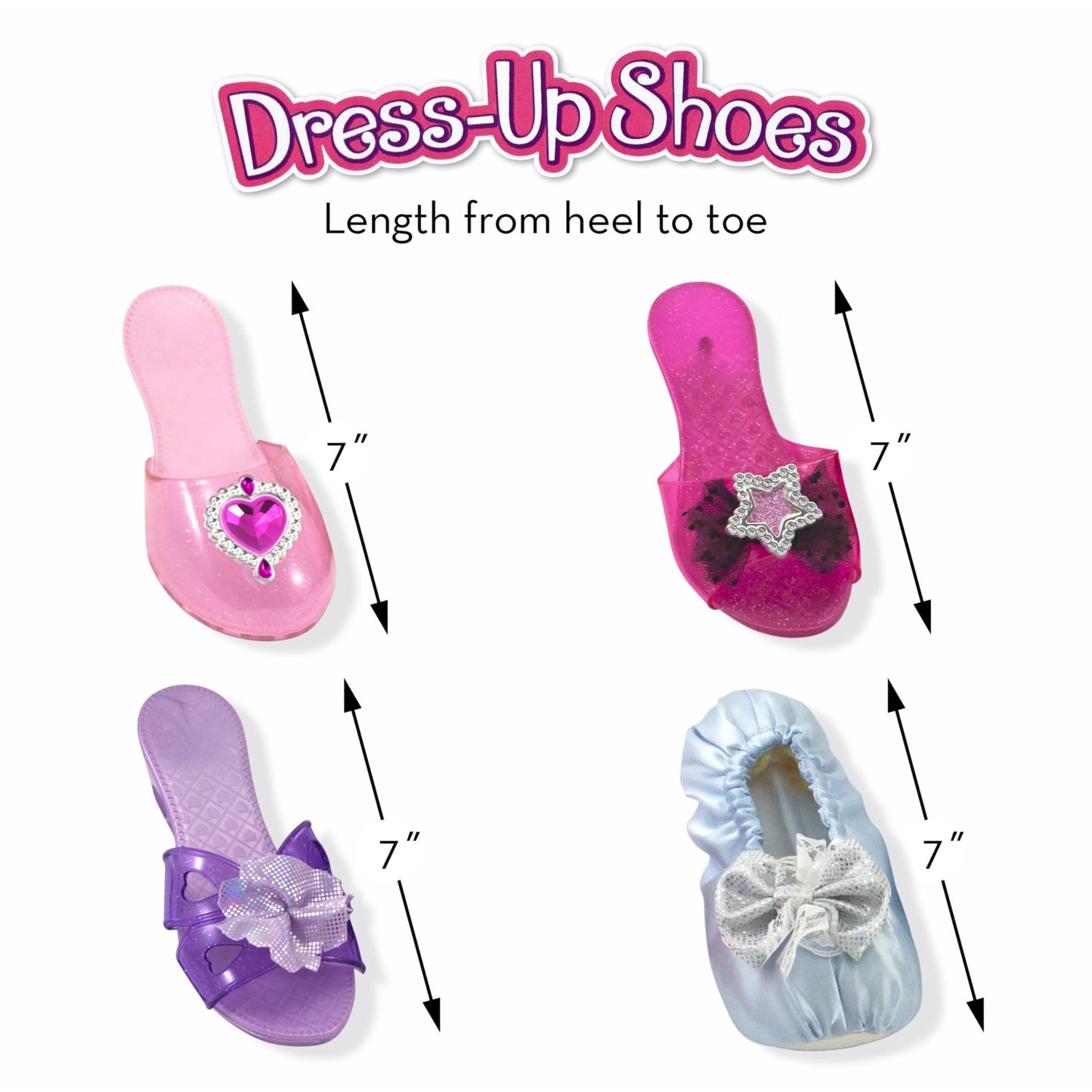 Melissa & Doug Role Play Collection - Step In Style! Dress-Up Shoes Set (4 Pairs), Multicolored, 11' X 12' X 4.5' Packaged