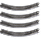 Kato USA Model Train Products Unitrack, 249mm (9 3/4'') Radius 45-Degree Curve Track (4-Piece)
