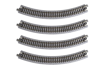 Kato USA Model Train Products Unitrack, 249mm (9 3/4'') Radius 45-Degree Curve Track (4-Piece)