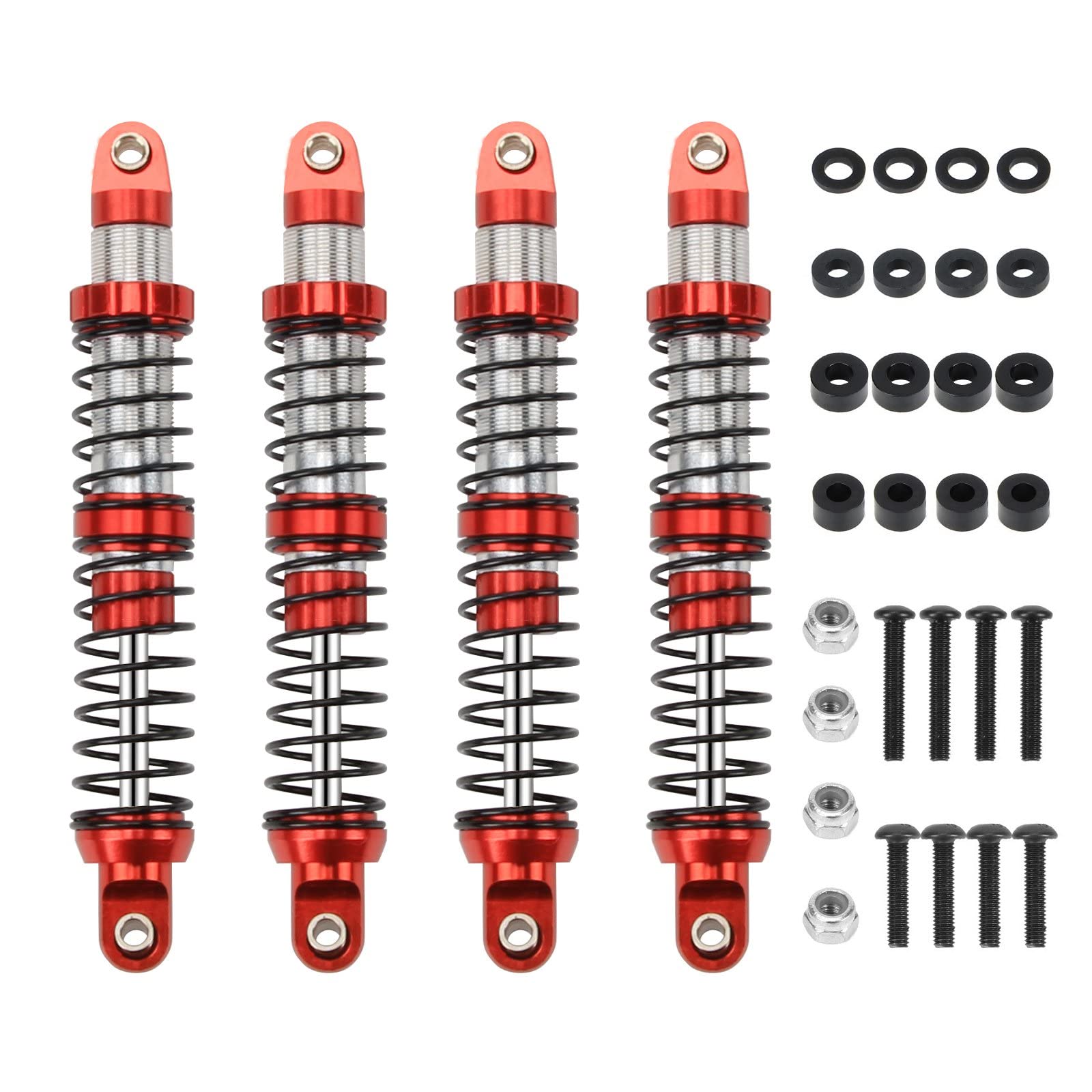 RCAWD 100mm Shock Absorber Damper Universal for a lot of 1/10 RC Cars, Full Aluminum RC Shock Upgrades, 7075 Adjustable Shocks w