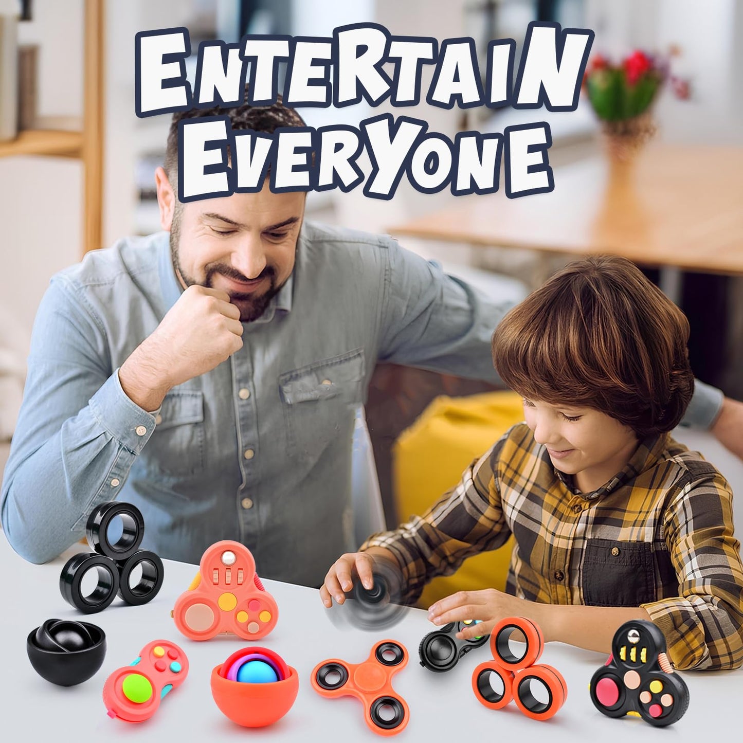 Yrissmiss Fidget Toys Adults Pack 5Pcs,Fidget Spinner With Magnetic Rings Gyro,Fidget Controller Autism Sensory Toys,Adhd Stress