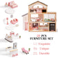 Robotime Wooden Dollhouse, Doll House With 29 Pieces Furniture Set - Pool And Elevator, Wooden Doll House For 4, 5, 6-Inch Dolls