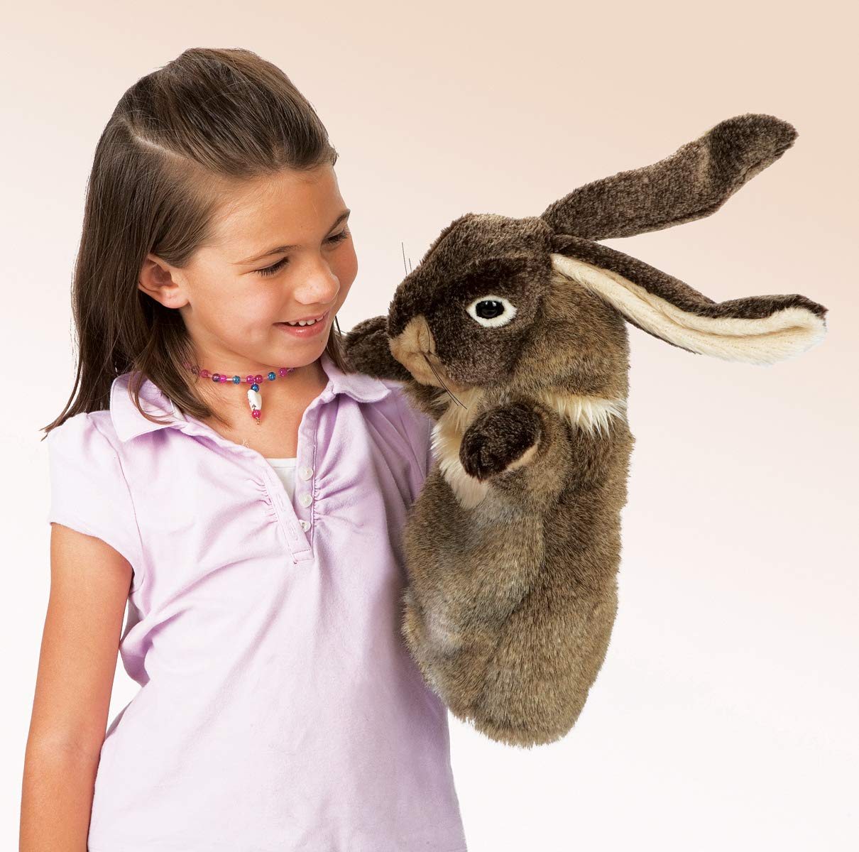 Folkmanis Rabbit Stage Puppet - Plush, Brown, One Size, Model 2800