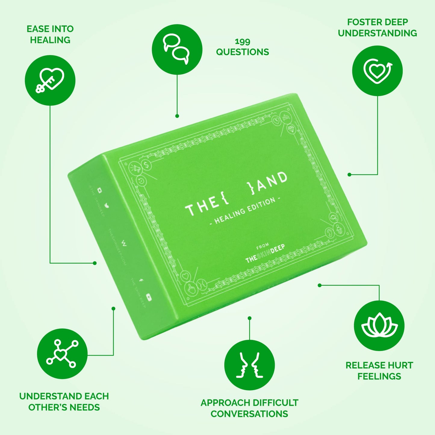 {THE AND} Healing Edition Couple Card Game - 199 Question Cards for Healing Relationships - Green, Cards