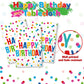 Miucat 3Pcs Birthday Tablecloth, Happy Birthday Decorations Set, Colorful Rainbow Dots Design With Happy Birthday Tablecloth. Wa