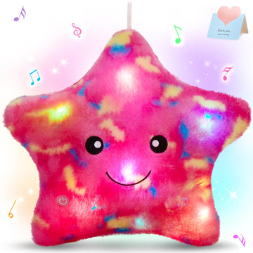 Bstaofy 13‘’ Creative Led Musical Glow Twinkle Star Lullaby Light Up Stuffed Animal Toys Soothe Kids Emotions Birthday Christmas For Toddlers Kids