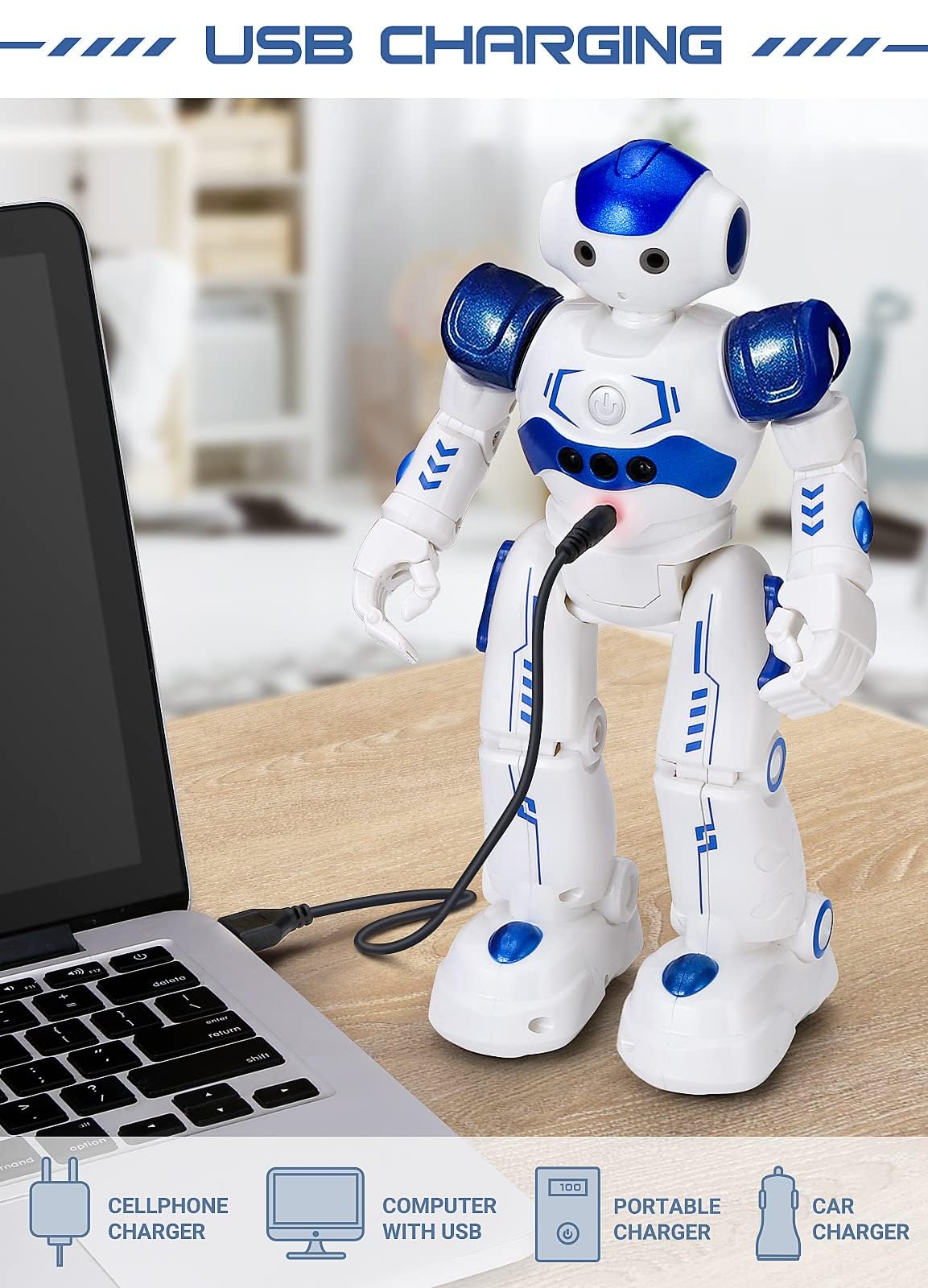 KingsDragon RC Robot Toys for Kids, Gesture & Sensing Programmable Remote Control Smart Robot for Age 3 4 5 6 7 8 Year Old Boys