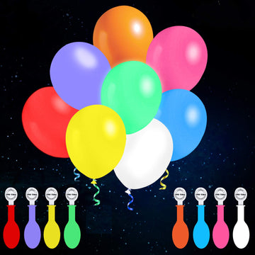 Ifunow Led Balloons Flashing, 32 Pack, 8 Colors Light Up Balloons, Lasts 12-24 Hours For Glow In The Dark Party Supplies, Birthd