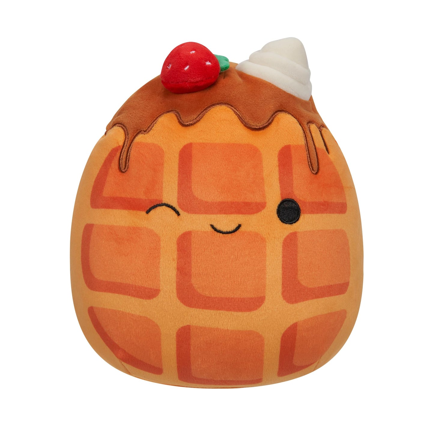 Squishmallows 7.5-Inch Weaver The Waffle Plush Toy with Strawberries, Multicolor - Model SQCR05376