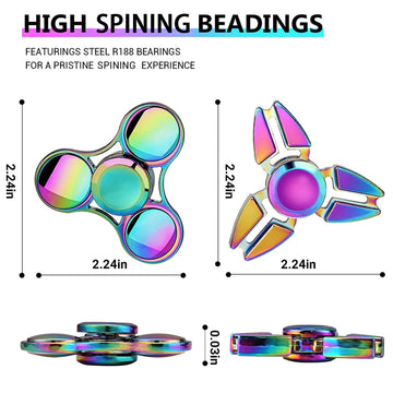 Scione Metal Fidget Spinner For Kid Adult, Sensory Hand Fidget Toy 7 Pack-Anxiety Toys Stress Relief Reducer-Party Favors, Easter Gifts For Kids Birthday, Goodie Bag Stuffers, Classroom Prizes