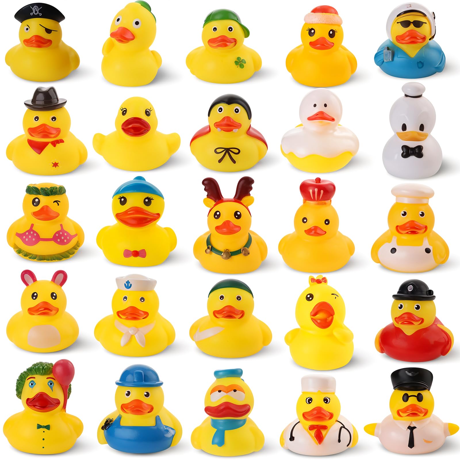 25 Pcs Easter Rubber Ducks For Kids, Assorted Mini Rubber Duckies Small Easter Ducks For Easter Basket Stuffers, Bath & Pool Toy